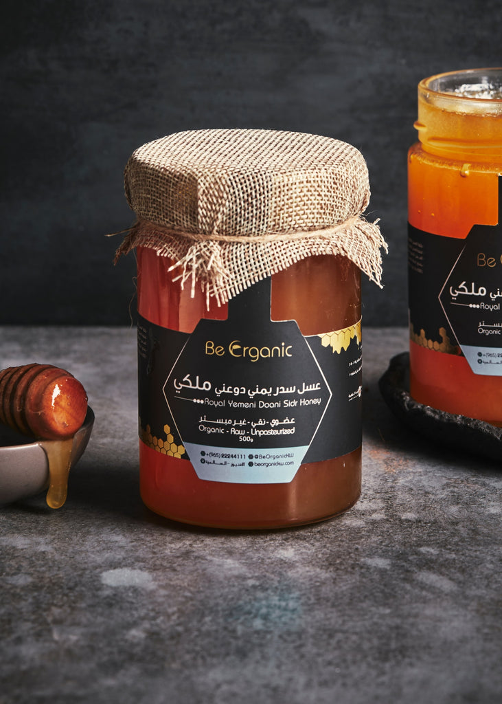 Yemeni Royal Doani Sidr Honey - Sidr Honey - rich antioxidant - improve immunity - be organic - beorganic - natural heal - بي أورجانيك - تقوية المناعة - عسل معجزة الشفاء - علاج طبيعي - مضادات الأكسدة - المناعة - عسل السدر اليمني الدوعني الملكي - عسل السدر