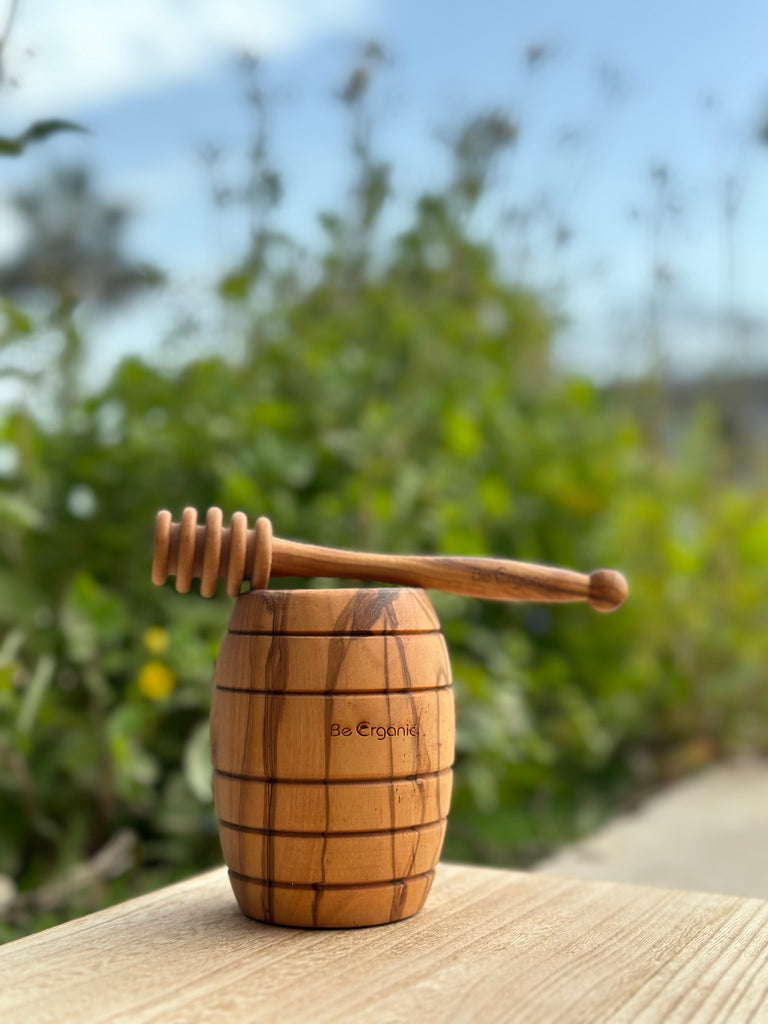 Wooden Honey Jar - Be Organic